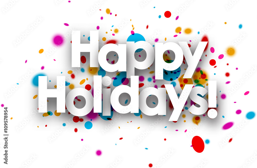 Happy holidays paper card. Happy holidays paper card.