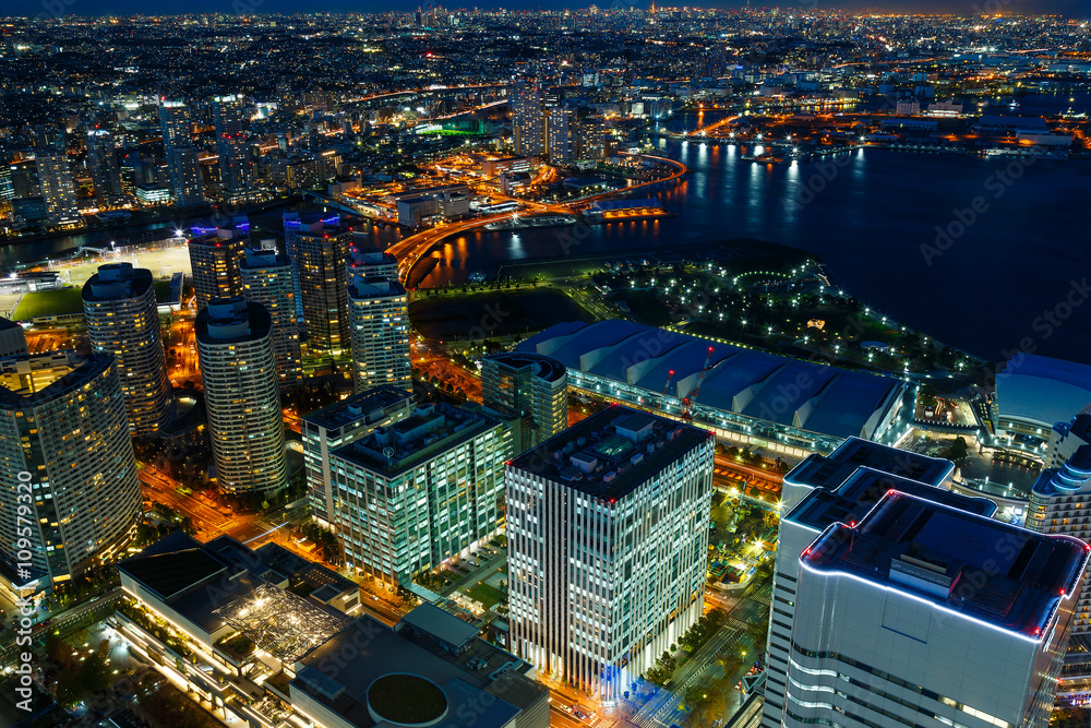 Obraz premium Minato Mirai area in Yokohama, Japan