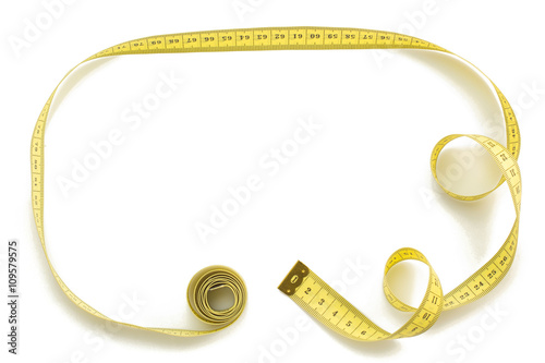 measuring tape on white background photo