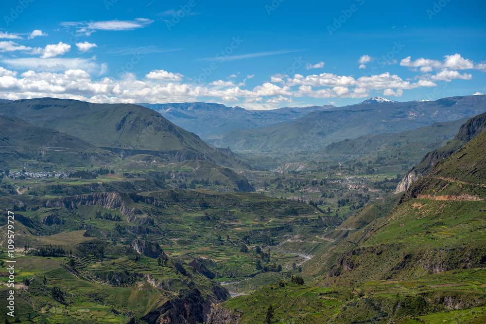 Beautiful Natural view from The Colca Canyon, the deepest canyon