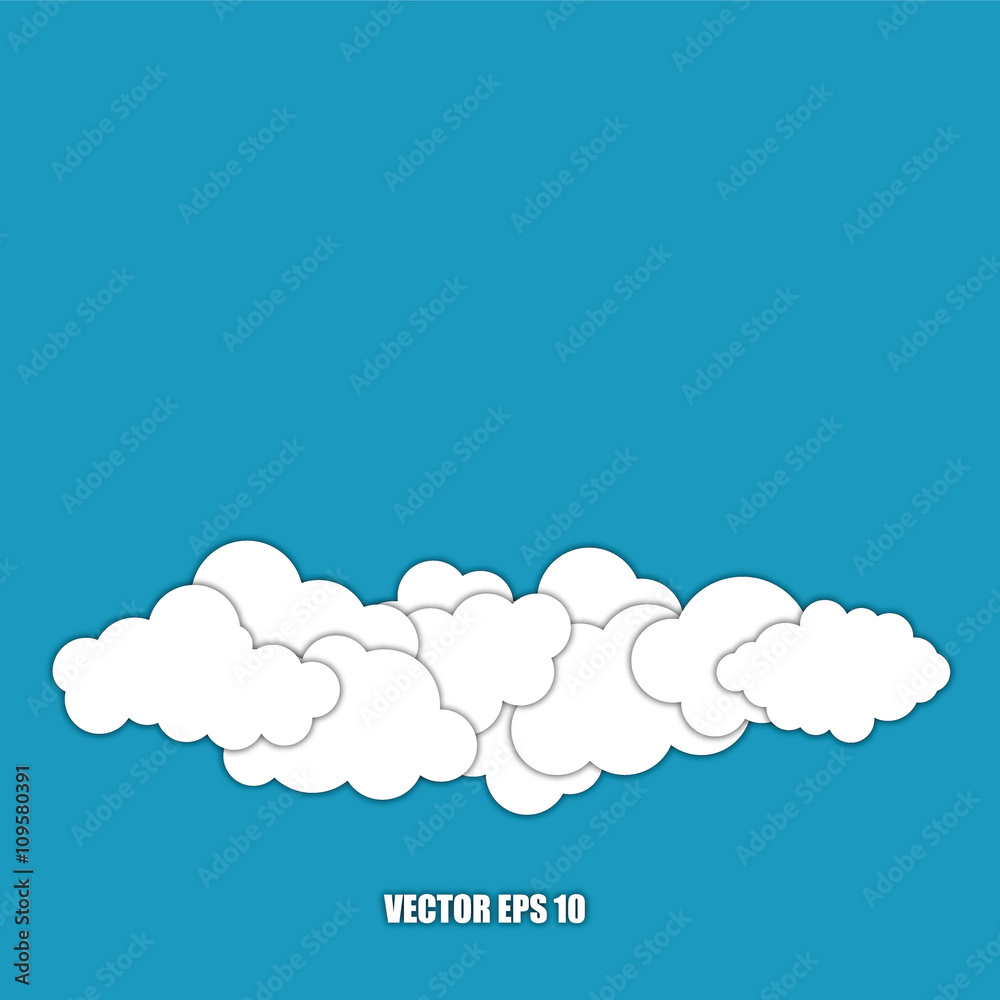 Vector abstract background composed of white paper clouds over blue. Eps10. Vector abstract background composed of white paper clouds over blue. Eps10.