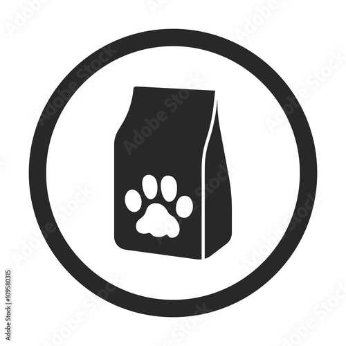 Pet cat food bag sign simple icon on background