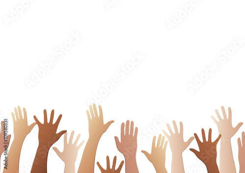 free hands up fun background art vector