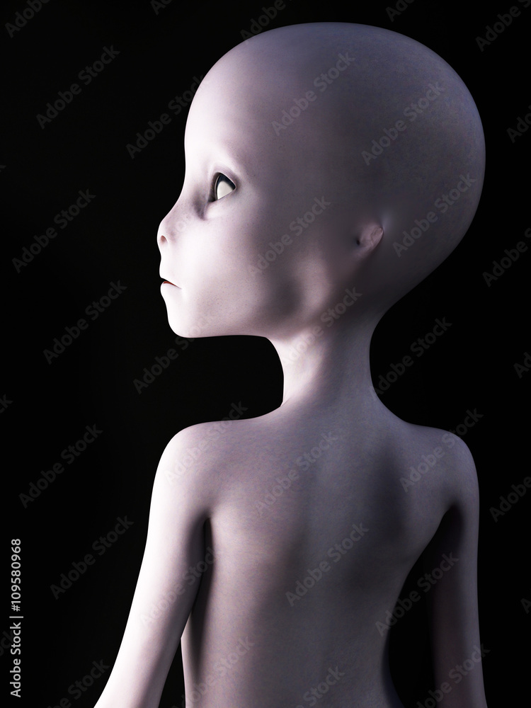 3D rendering of an alien.