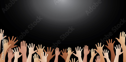 free hands up fun background art vector