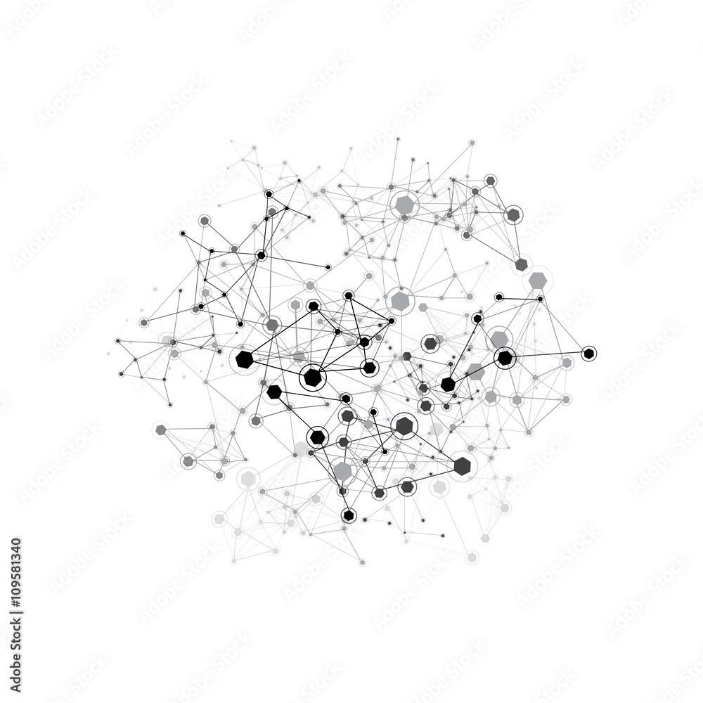 Fototapeta premium Global Network On White Background - Vector Illustration, Graphic Design Useful For Your Design
