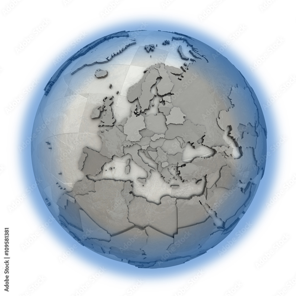 Europe on metallic planet Earth Europe on metallic planet Earth