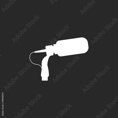 Movie camera microphone sign simple icon on background