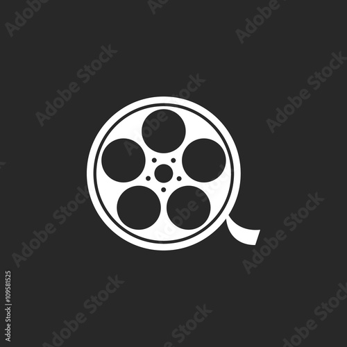 Film reel sign simple icon on background