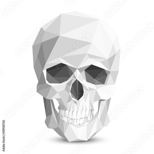 Colorful geometric low poly skull. Vector triangular skull
