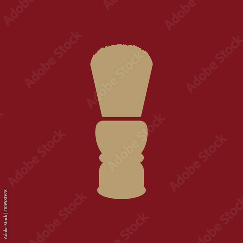 The shaving brush icon. Shaver symbol. Flat
