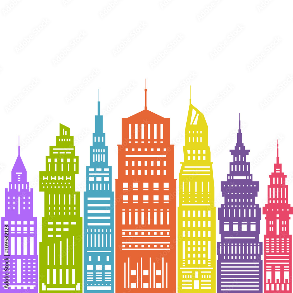 Colorful Modern Big City