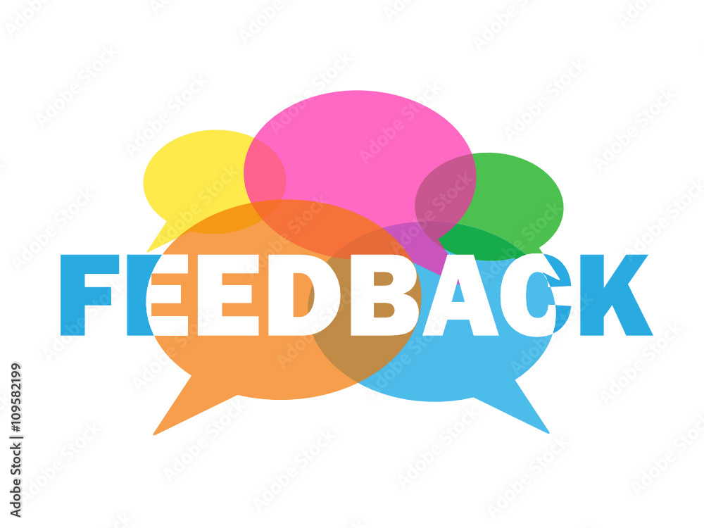 Vector FEEDBACK Icon with Speech Bubbles Stock Vector | Adobe Stock