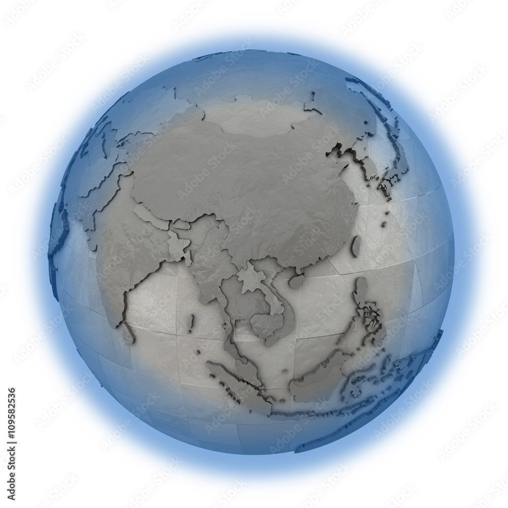 Southeast Asia on metallic planet Earth