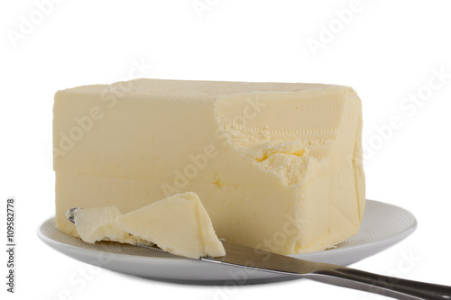 a plate with creamy butter