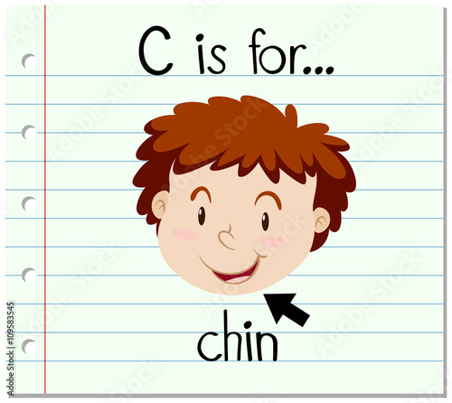 Flashcard letter C is for chin