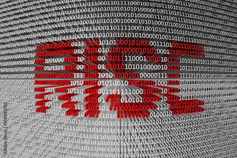 RISC in the form of binary code, 3D illustration RISC in the form of binary code, 3D illustration