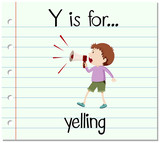 Flashcard letter Y is for yelling
