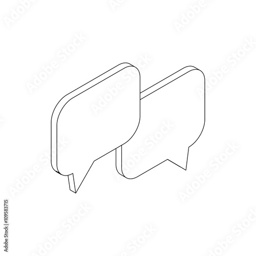 Speach bubles icon, isometric 3d style