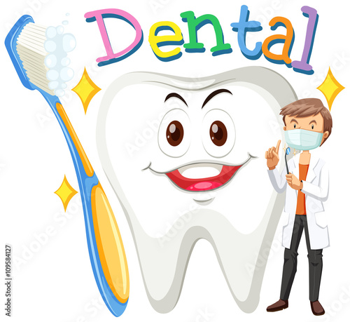 Dentist and clean tooth