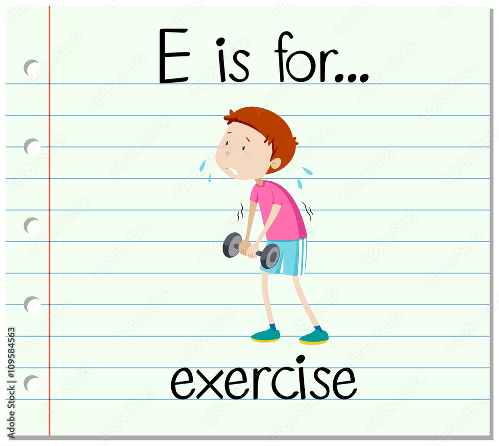 Flashcard letter E is for exercise Flashcard letter E is for exercise