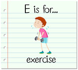 Flashcard letter E is for exercise