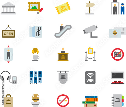 MUSEUM colored flat icons