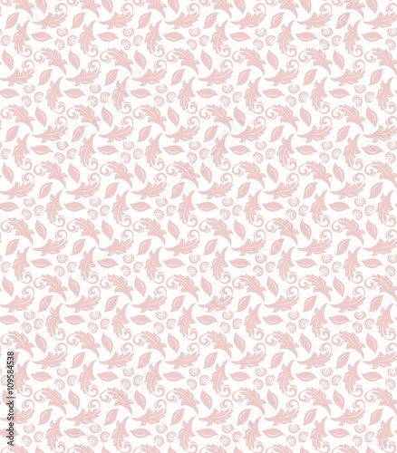Floral vector pattern. Seamless abstract classic pattern with flowers. Pink and white pattern