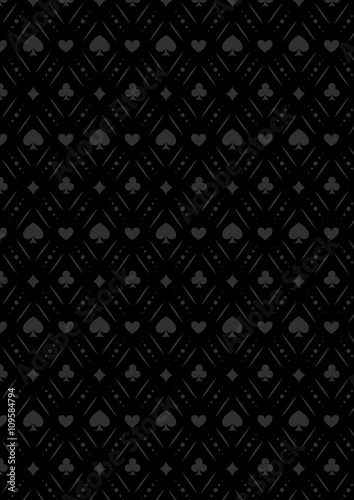 Luxury casino gambling poker background pattern with card symbols