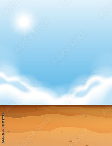 Scene with desert and blue sky