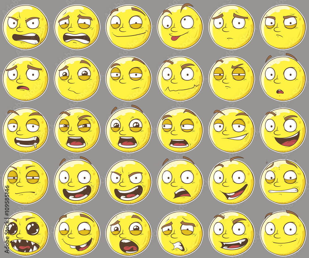 Cool yellow smilies emotions Set Cool yellow smilies emotions Set