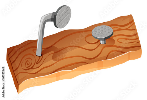 Nails on the plywood