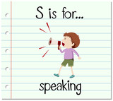 Flashcard alphabet S is for speaking