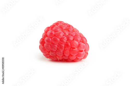 Red raspberry isolated on a white