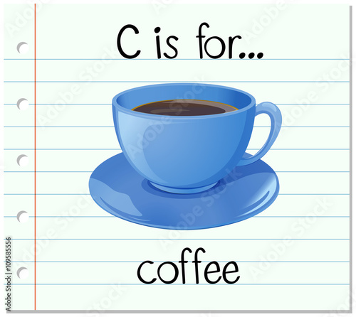 Flashcard letter C is for coffee