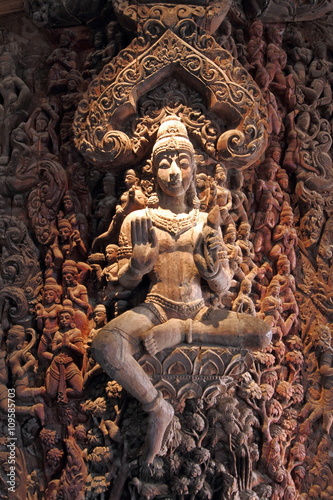 Wooden sculpture of the goddess © pisotckii
