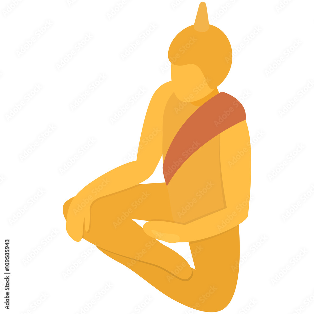 Sitting Buddha icon, isometric 3d style Sitting Buddha icon, isometric 3d style