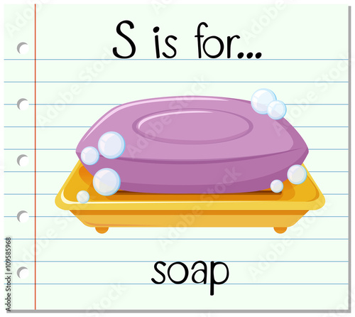 Flashcard letter S is for soap