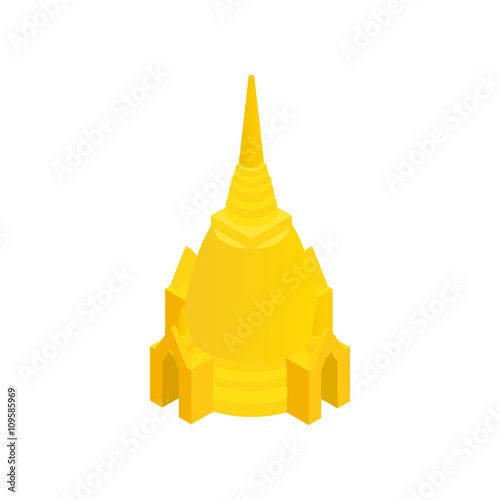 Temple in Thailand icon, isometric 3d style