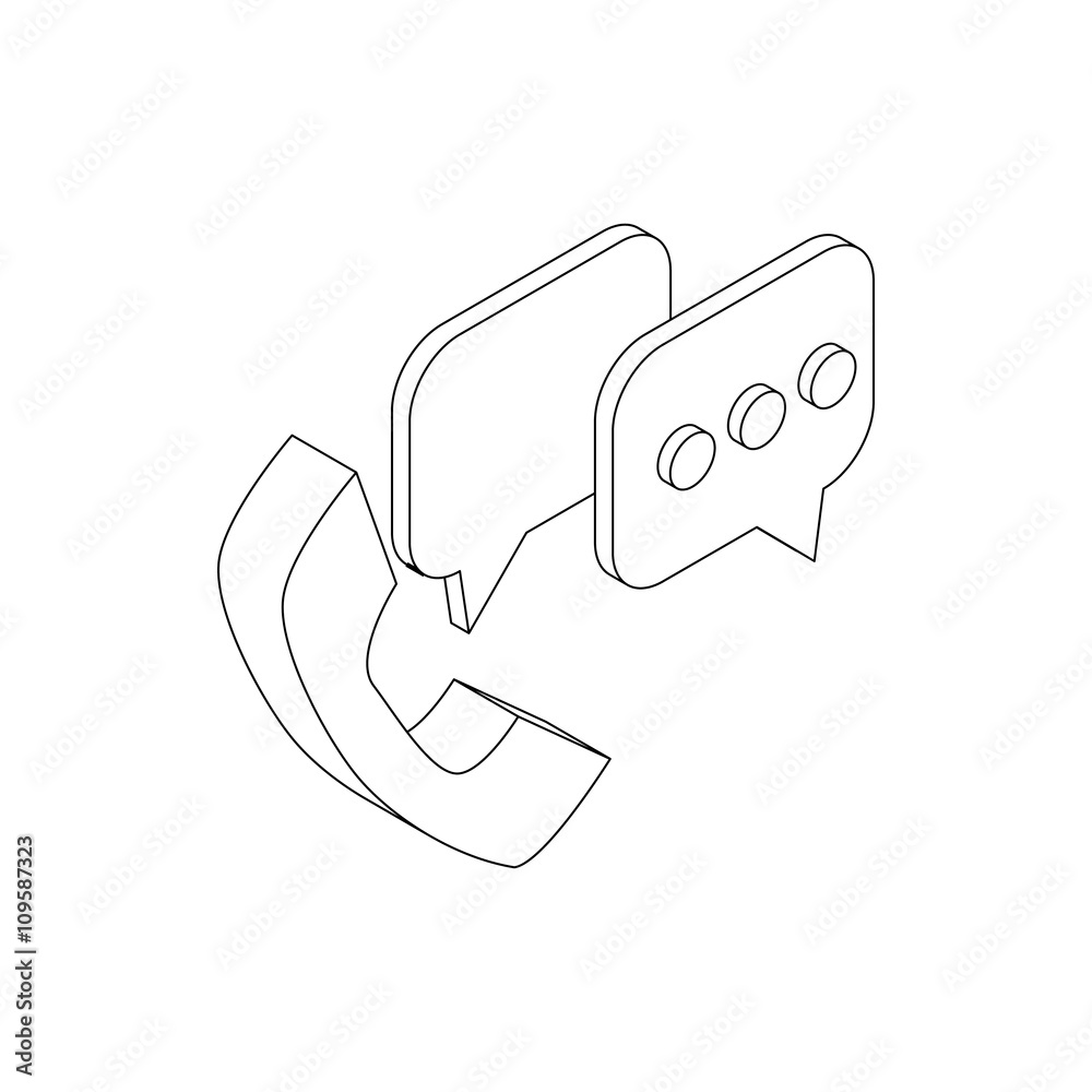 Handset with speech bubbles icon Handset with speech bubbles icon