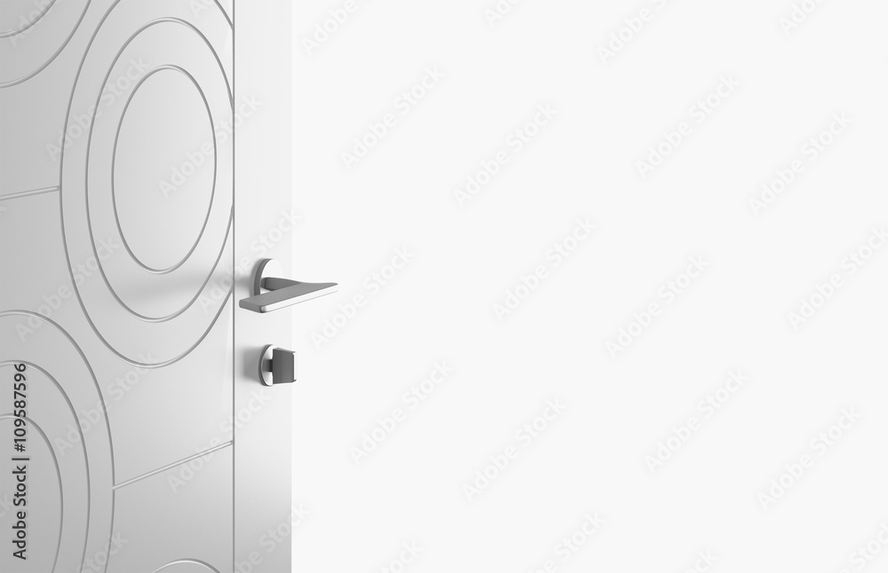 Naklejka premium Porta di legno bianca aperta 