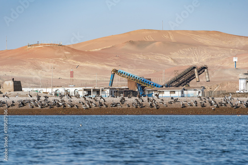 Coal mines and mining pier, Islas Ballestas,  Paracus, Peru