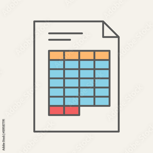 Spreadsheet Flat Web Icon