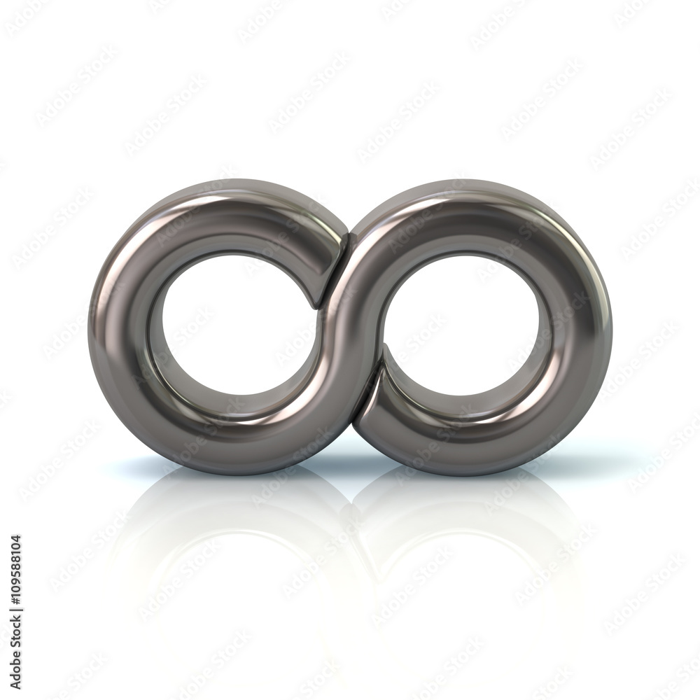 3d illustration of silver infinity symbol icon 3d illustration of silver infinity symbol icon