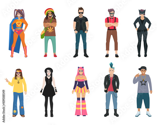  Subcultures People Icons Set