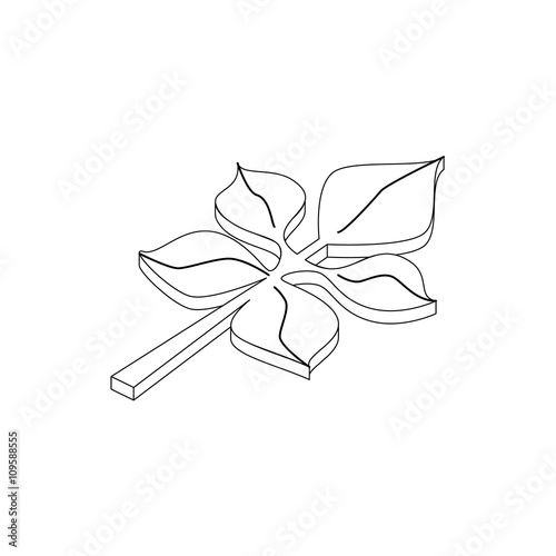 Hop leaf icon, isometric 3d style