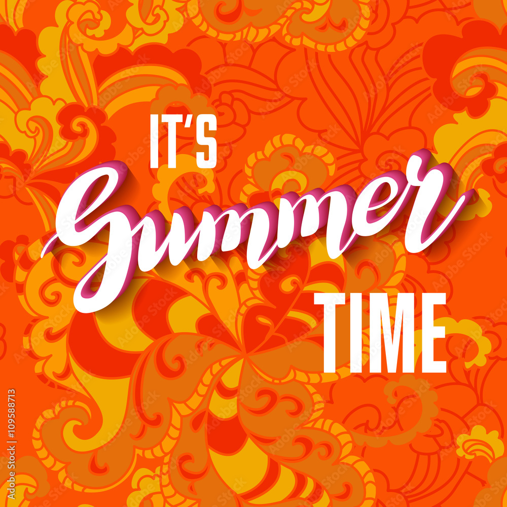 It is summer time lettering background. 