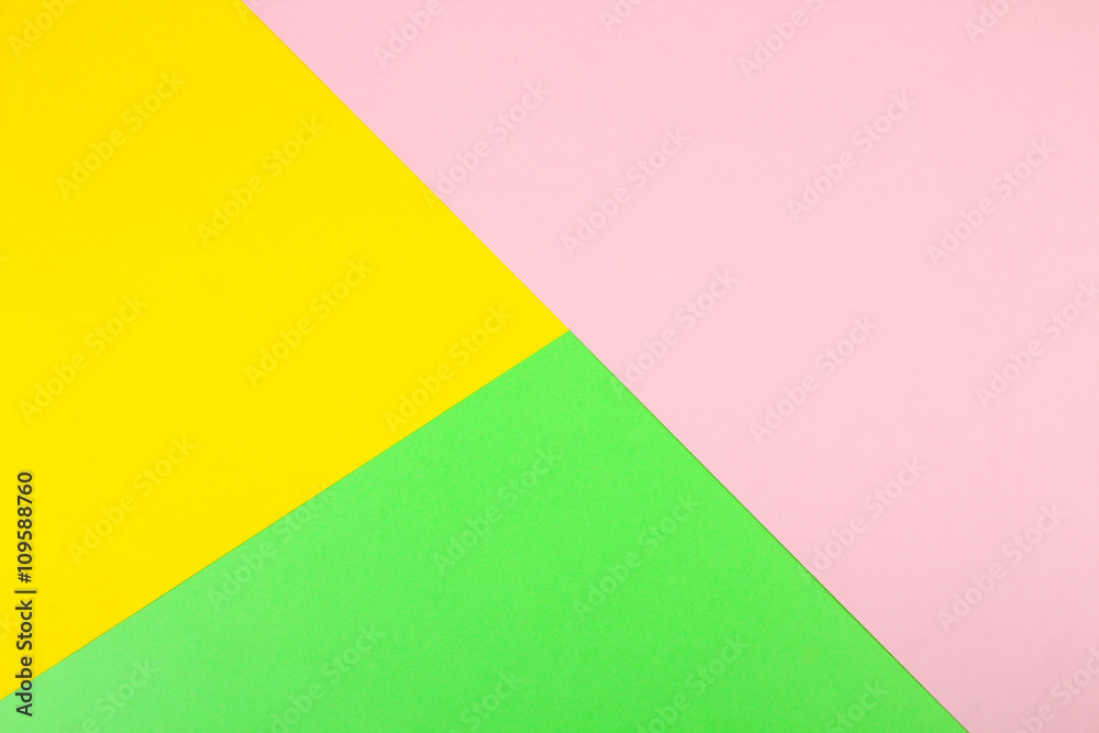 Color papers geometry flat composition background with yellow peach and green tones Color papers geometry flat composition background with yellow peach and green tones