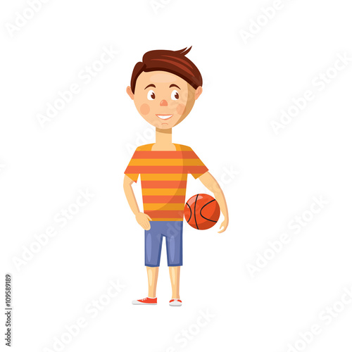 Boy icon in cartoon style