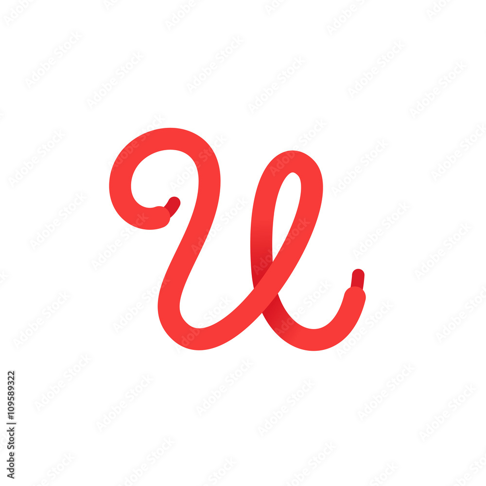 U letter logo formed by shoe lace. U letter logo formed by shoe lace.